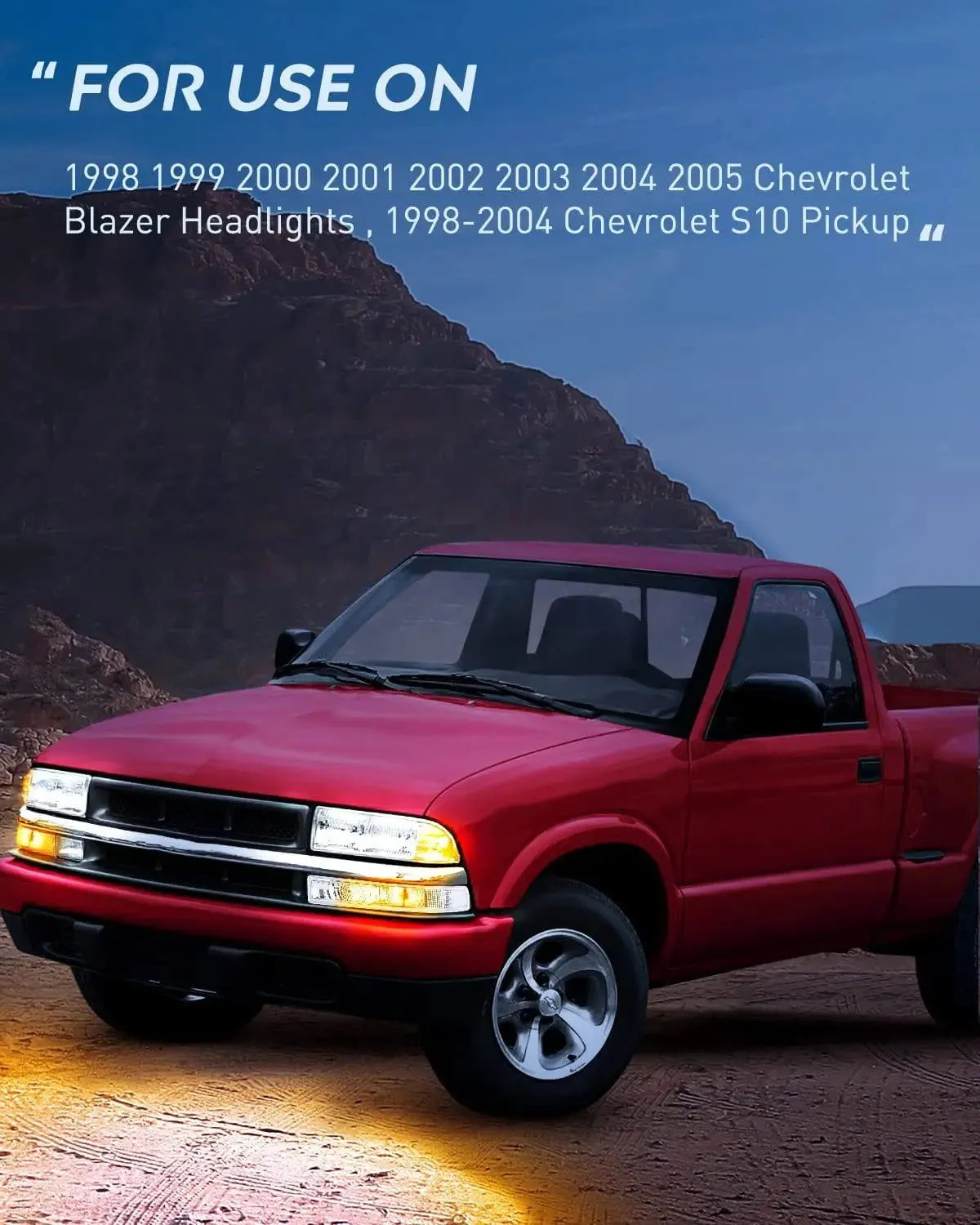1998-2005 Chevy Blazer S10 Headlight Assembly Chrome Case Clear Reflector