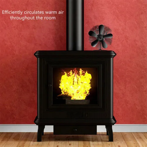 5 Blades Stove Fan | Heat Powered Fireplace Accessory | Wood Burning Stove Fan