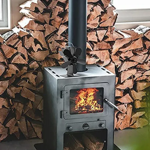 5 Blades Stove Fan | Heat Powered Fireplace Accessory | Wood Burning Stove Fan