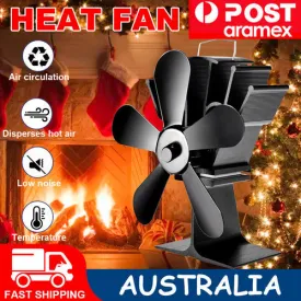 5 Blades Stove Fan | Heat Powered Fireplace Accessory | Wood Burning Stove Fan