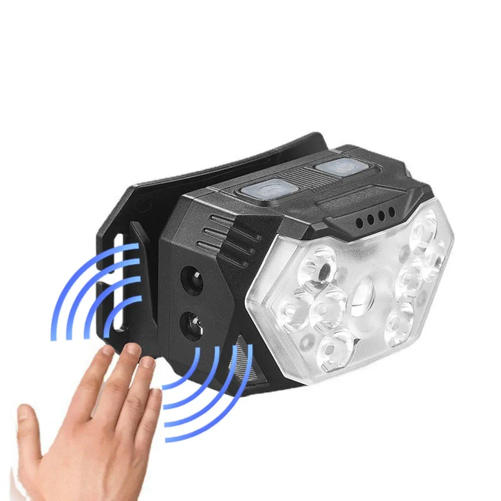 9 Led Strong Light Headlamp USB Rechageable Motion Sensor Headlight Portable Fishing Camping Outdoor Head Lamp Work Flashlight