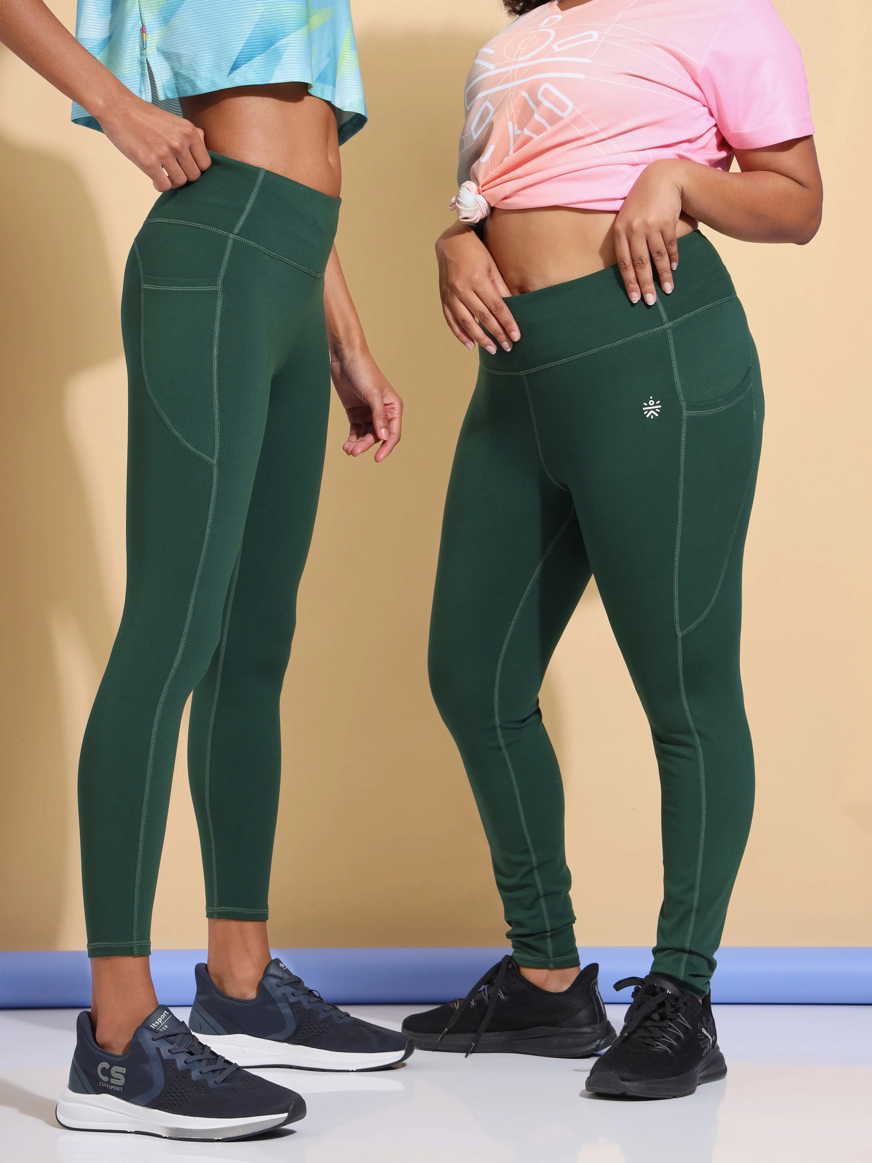 AbsoluteFit Essential Green Tights With Pockets