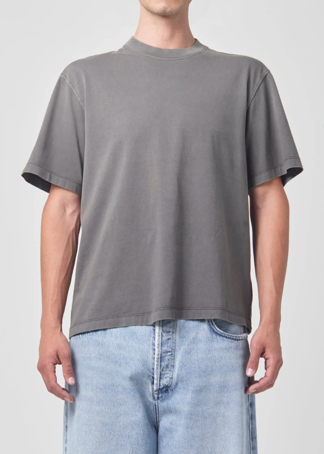 Asha Mock Neck Tee in Flint