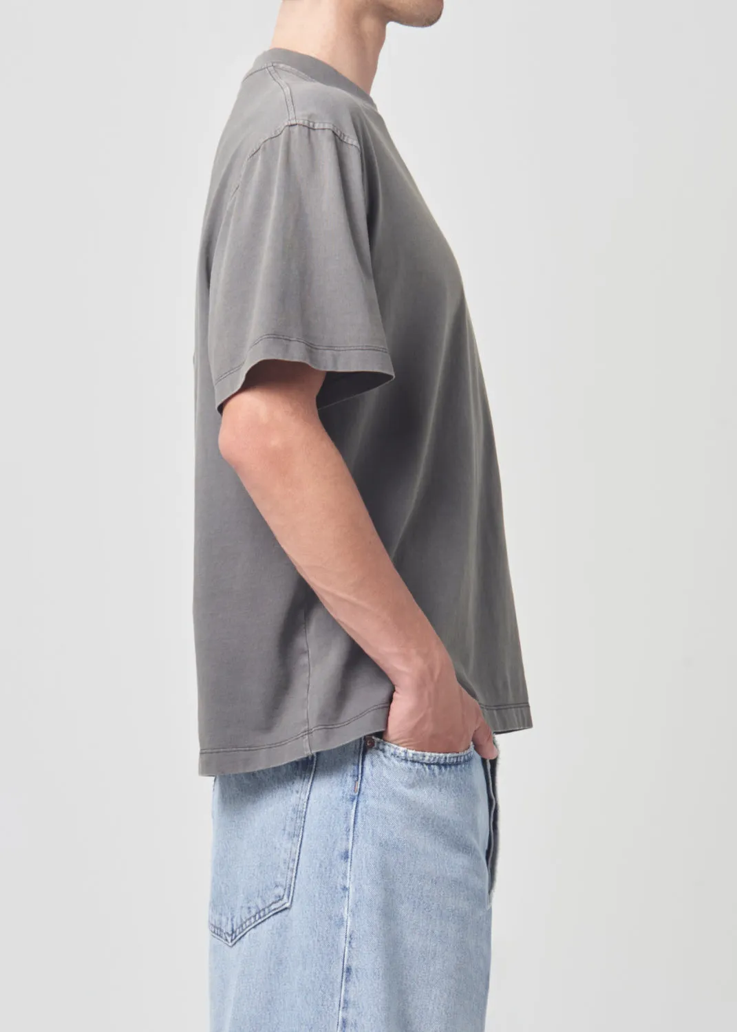 Asha Mock Neck Tee in Flint