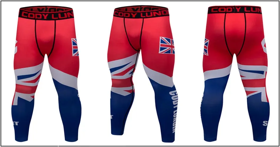 Cody Lundin - Battle Nation : Britain - BJJ compression tights /rash guard / Spats /Pants
