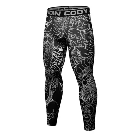 Cody Lundin - BLACK DRAGON - BJJ compression tights /rash guard / Spats /Pants