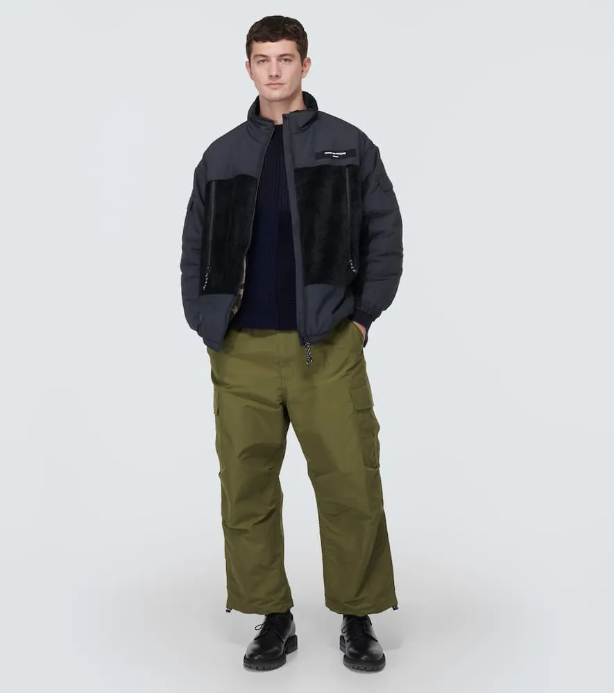 Comme des Garcons Homme Paneled faux shearling jacket