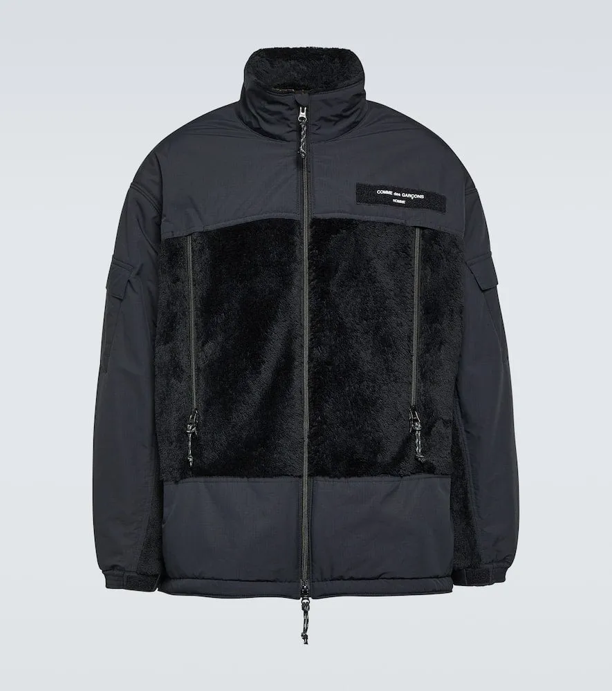 Comme des Garcons Homme Paneled faux shearling jacket