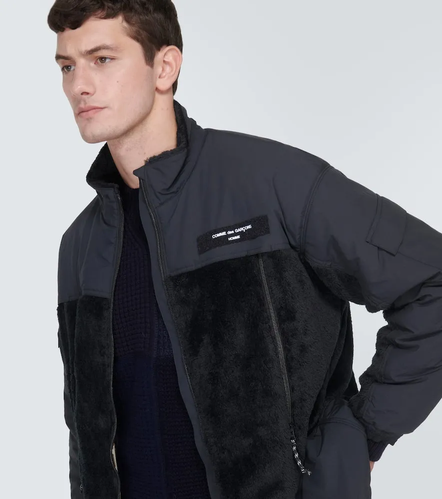 Comme des Garcons Homme Paneled faux shearling jacket