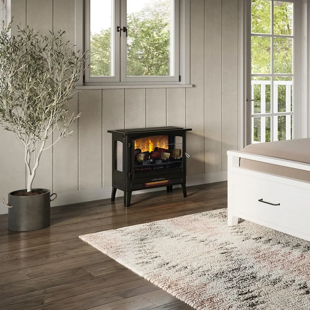 Country Living Bronze Infrared Electric Fireplace Stove Heater