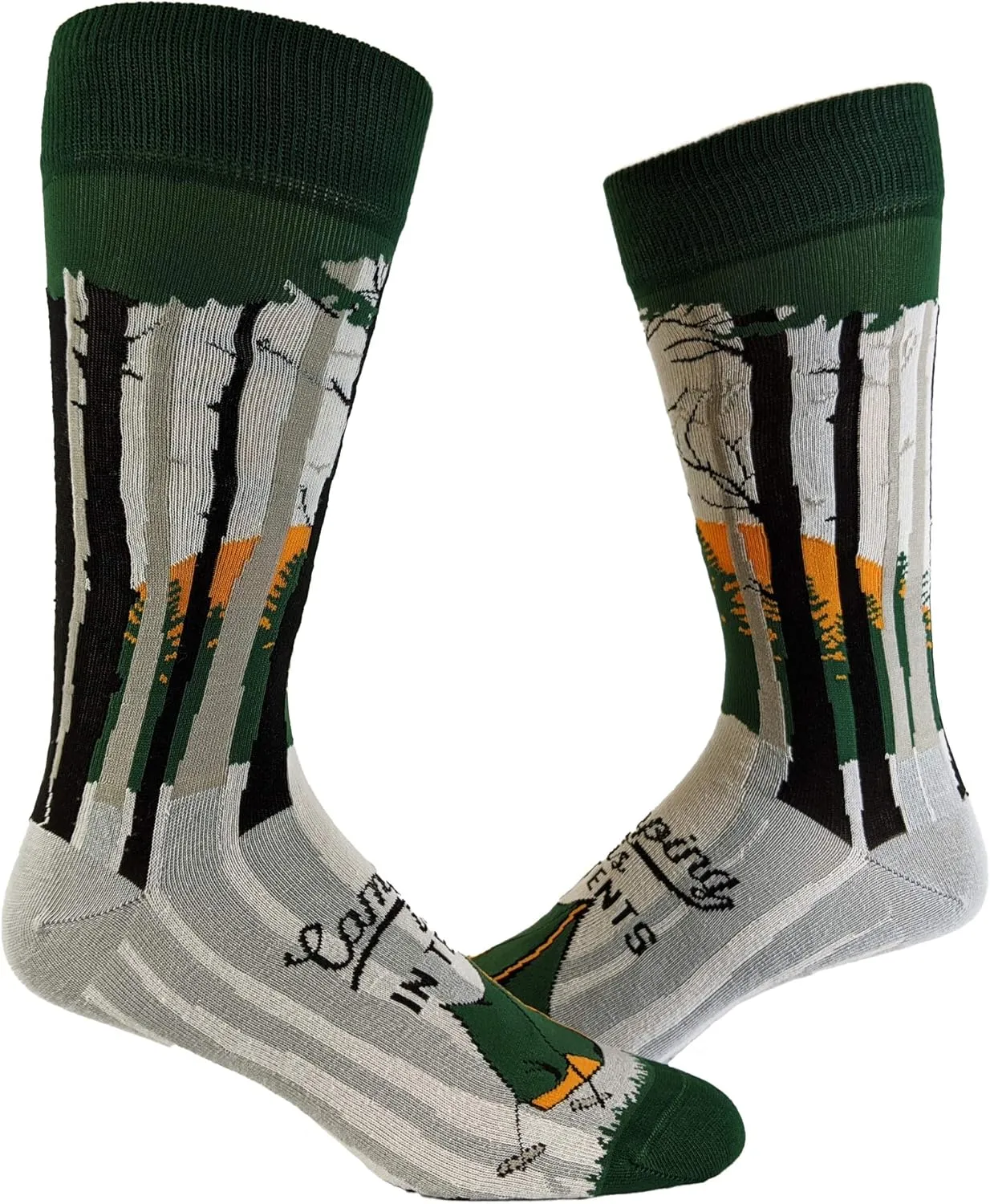 Crazy Dog T-Shirts Mens Funny Camping Socks With Awesome Graphics Hiking Socks For Men
