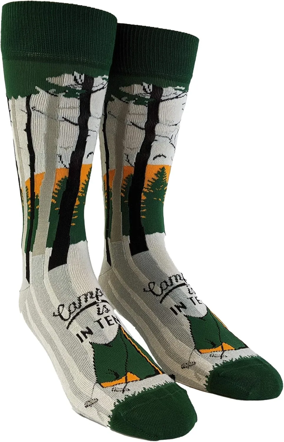 Crazy Dog T-Shirts Mens Funny Camping Socks With Awesome Graphics Hiking Socks For Men
