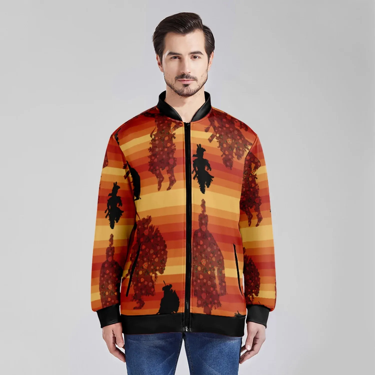 Dancers Brown Zippered Collared Lightweight Jacket
