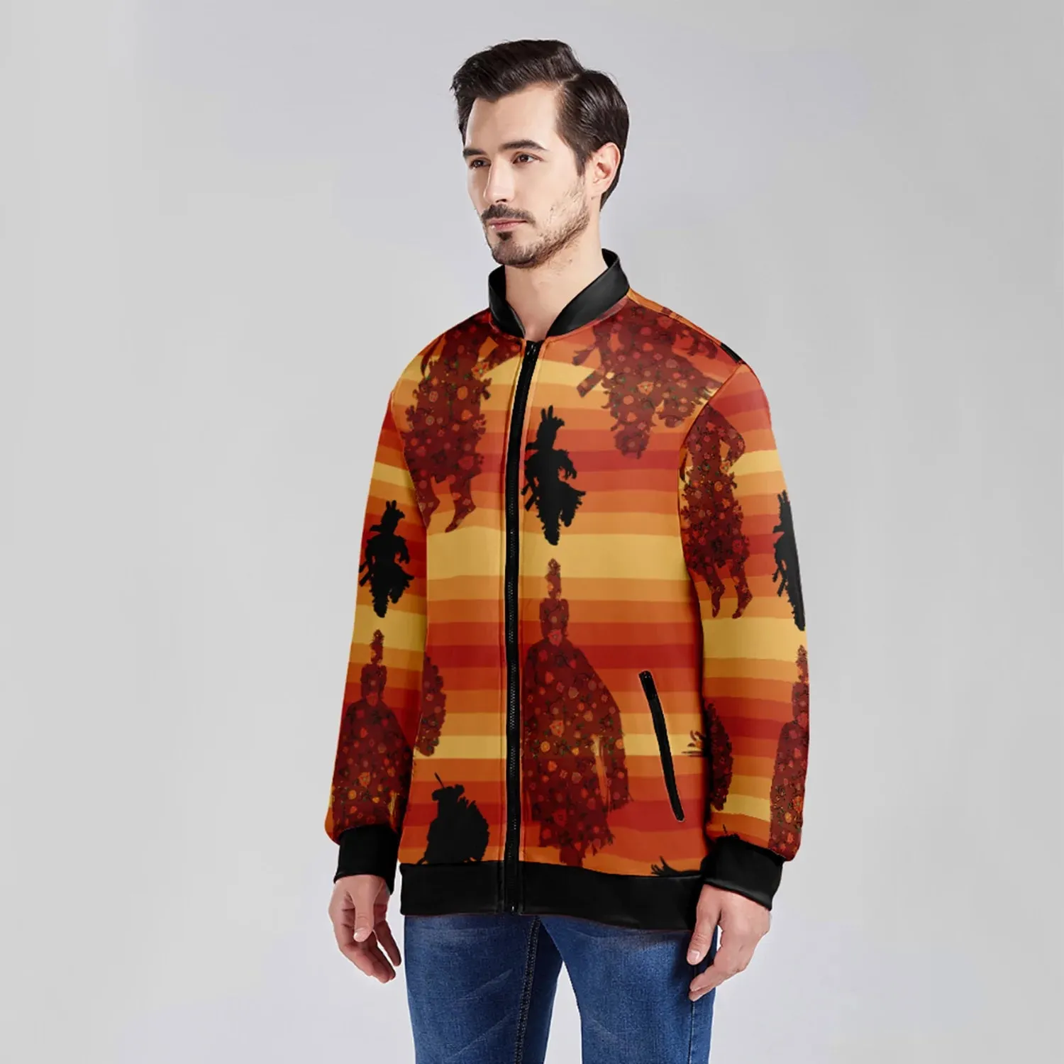 Dancers Brown Zippered Collared Lightweight Jacket