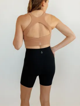 Desert Sand "Margaret" Open Back Wrap Band Sports Bra
