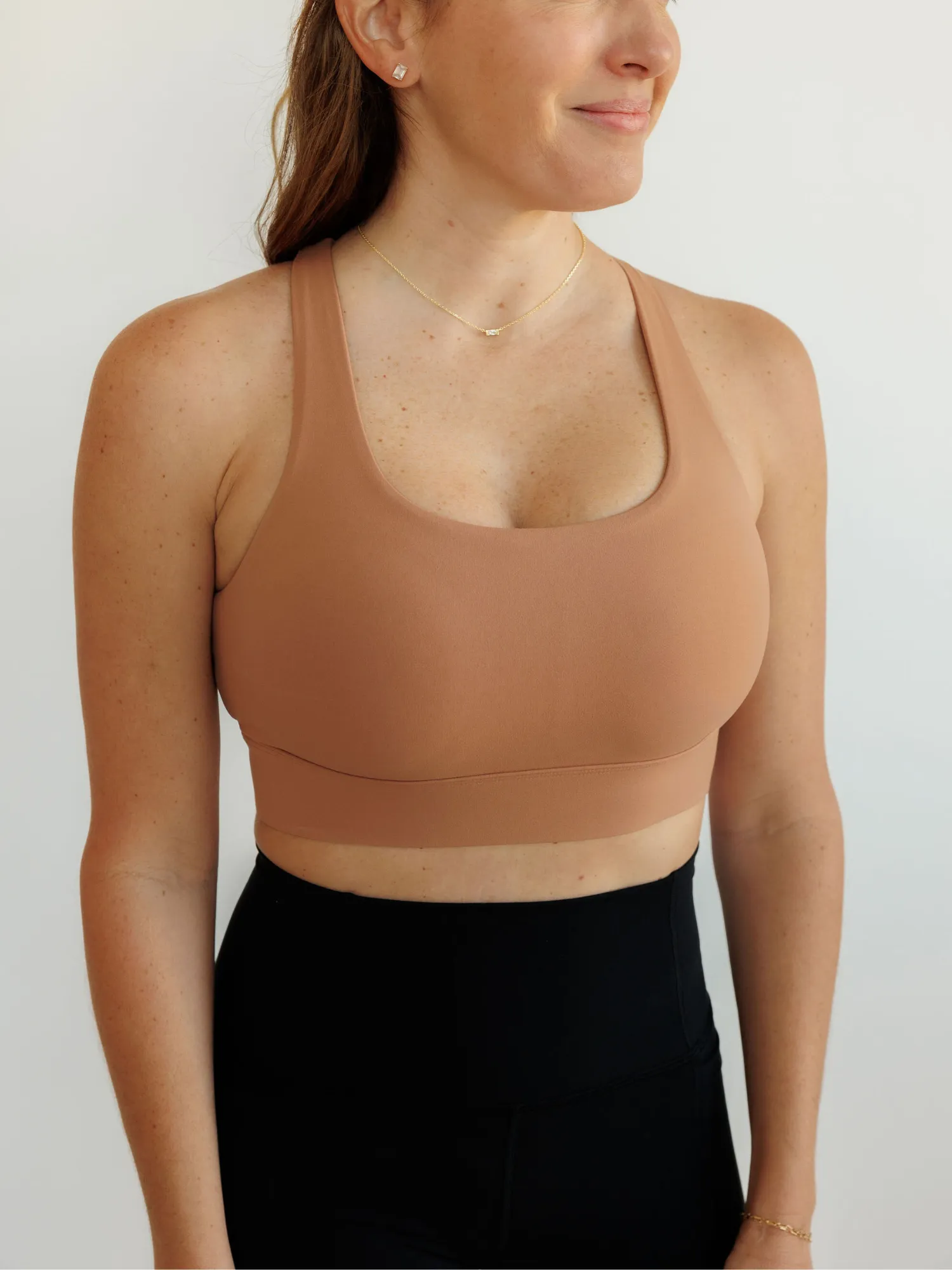 Desert Sand "Margaret" Open Back Wrap Band Sports Bra