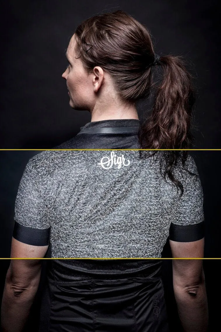 Grus Norrsken Women's Black Reflective Cycling Jersey