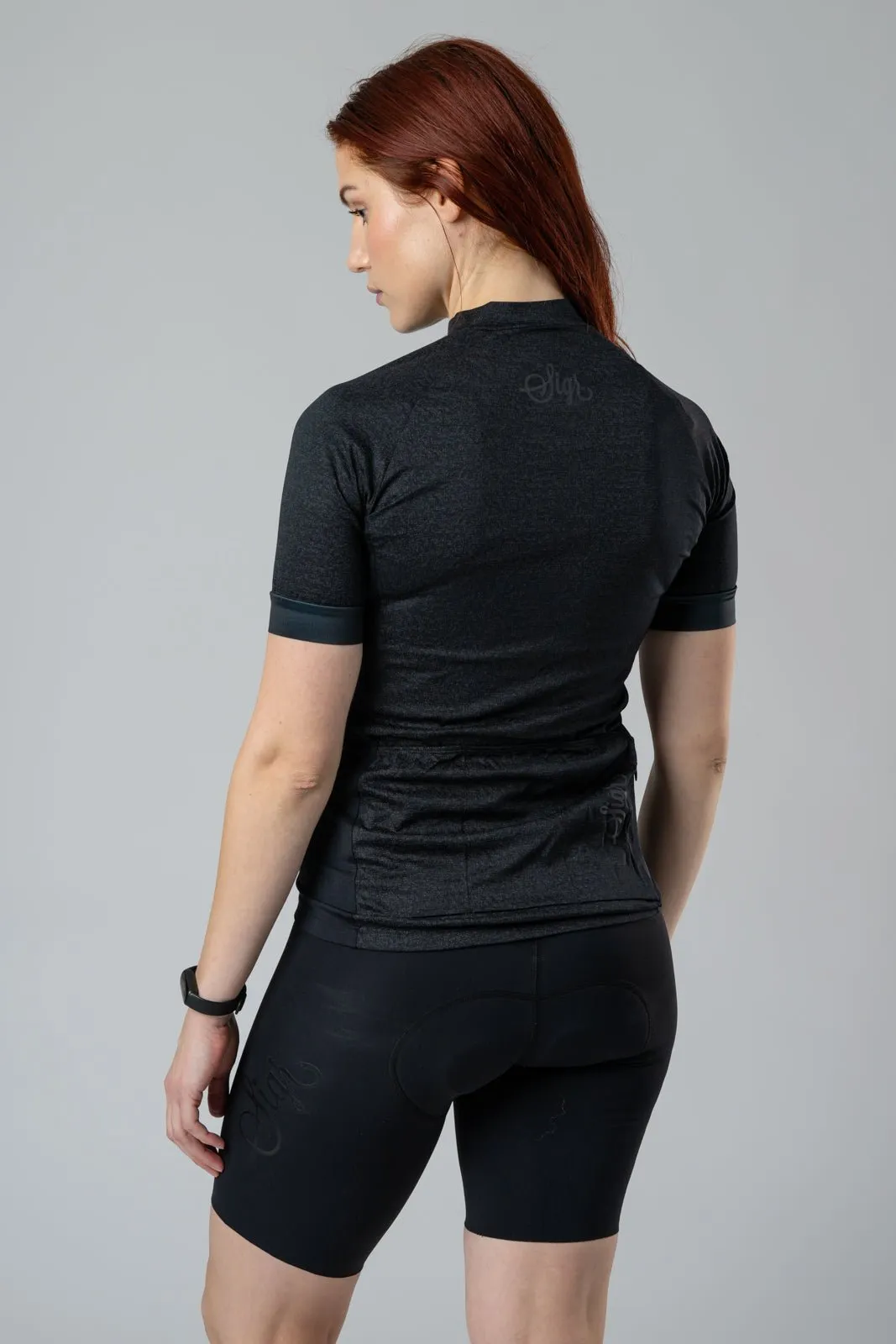 Grus Norrsken Women's Black Reflective Cycling Jersey