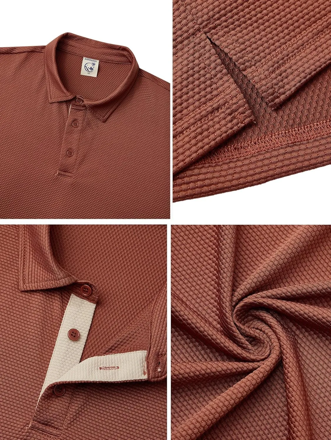 Hardaddy Men's Color Block Short Sleeve Polo Shirts Dry Fit Wrinkle Free Casual Lightweight Collared T-Shirts