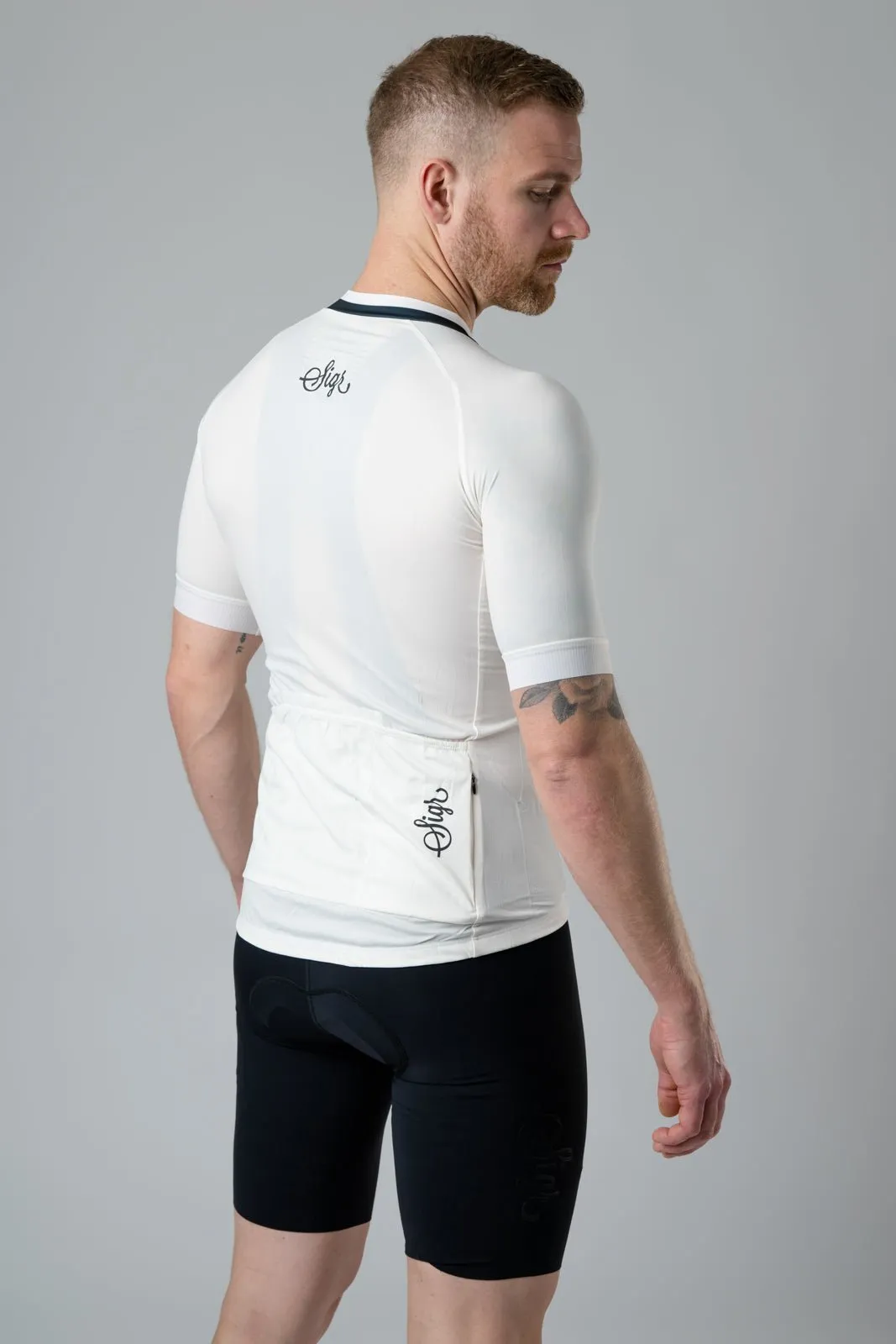 Hgg Men's White Cycling Jersey