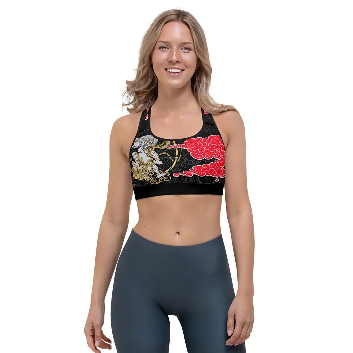 Japanese Raijin And Fujin Women's Padded Sports Bra