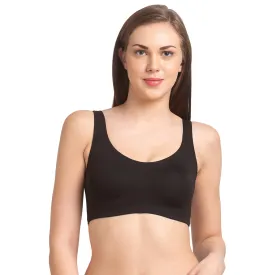 JS 90-Non Padded Solid Low Impact Sports Bra Black