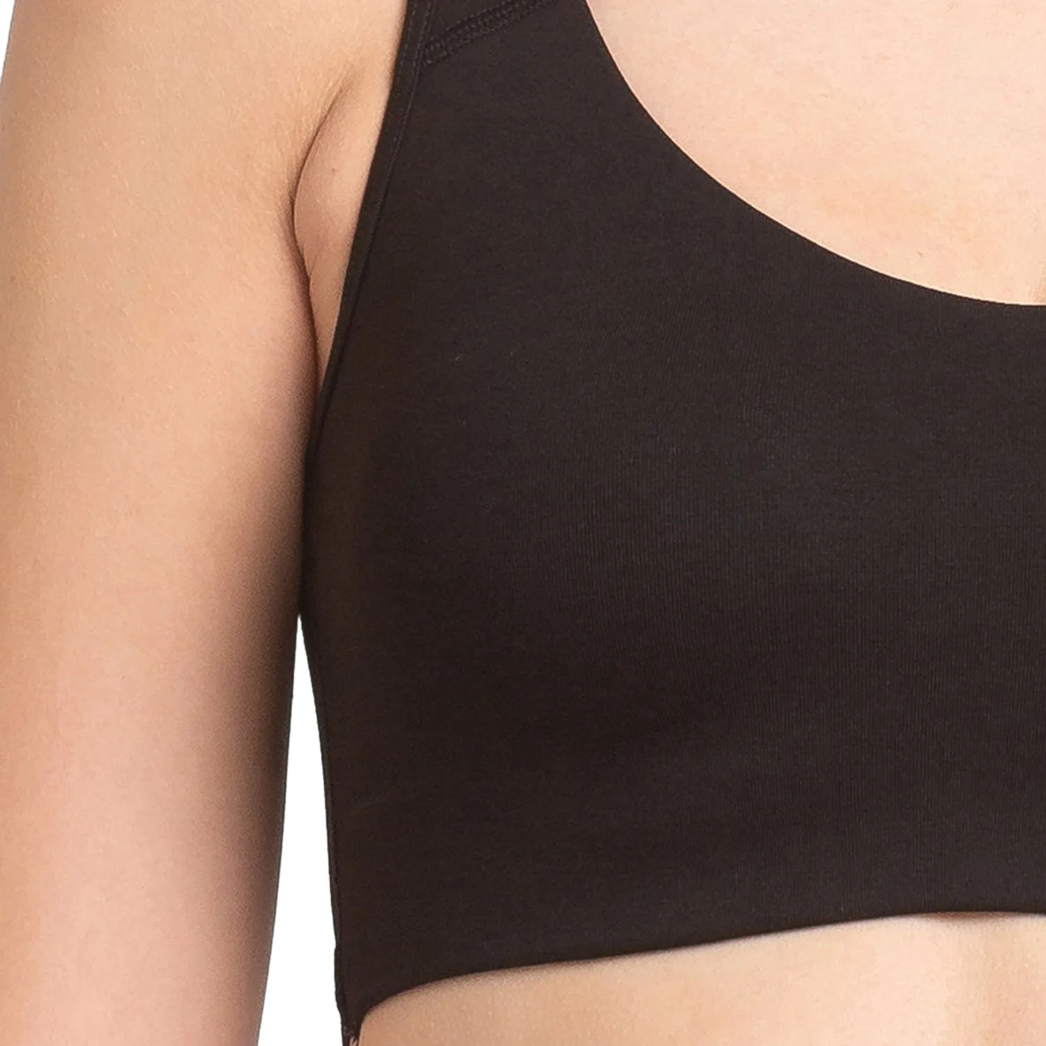 JS 90-Non Padded Solid Low Impact Sports Bra Black