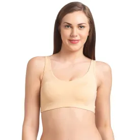 JS 90-Non Padded Solid Low Impact Sports Bra  Skin