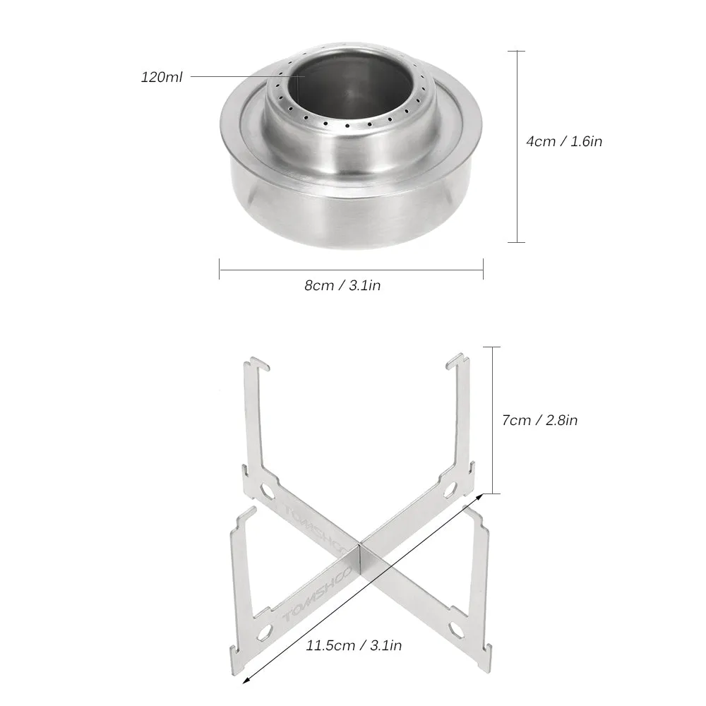 Mini Alcohol Stove with Stand Rack