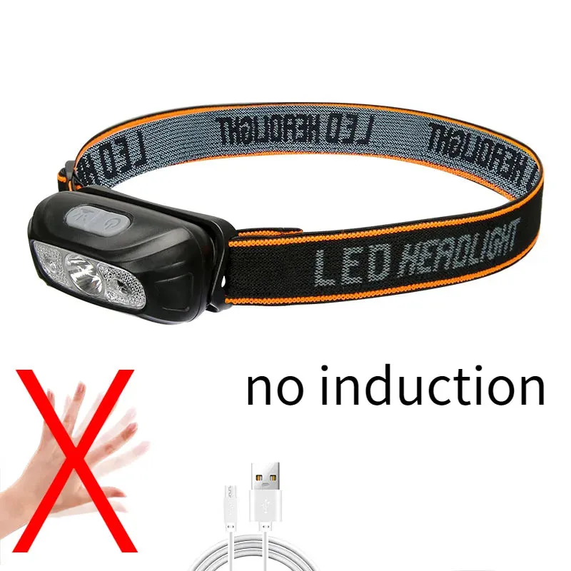 Mini LED Sensor Headlamp Body Motion Headlight Built-in Battery USB Rechargeable Outdoor Waterproof Camping Torch Lights
