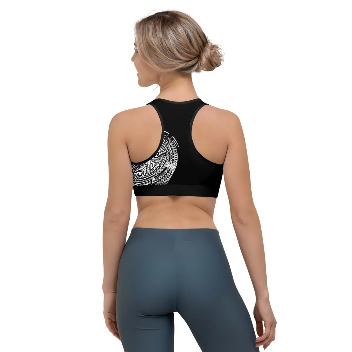 Octopus Tribal Tattoo Women's Padded Sports Bra