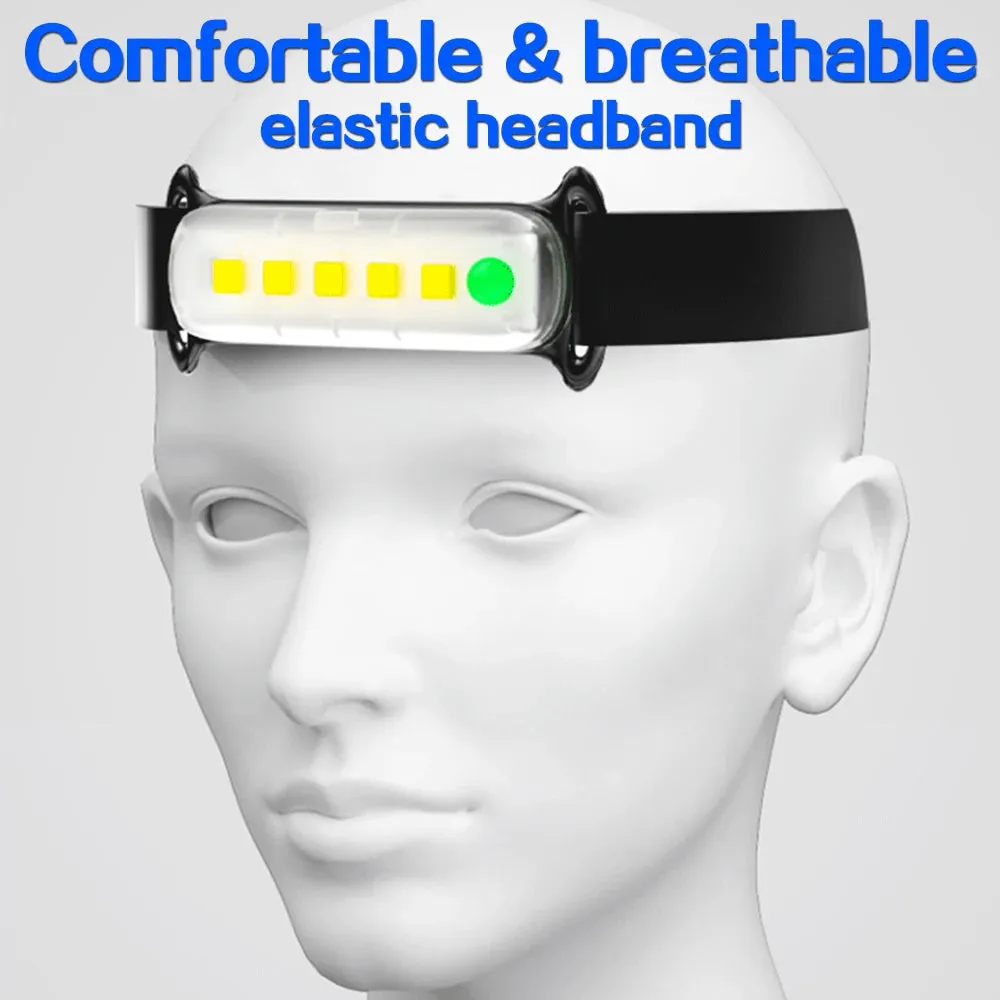 Powerful Q5 COB LED Headlamp Rechargeable 3-Modes Headlight Built-in Battery Waterproof Portable  Head Lamp Camping Head Lamp