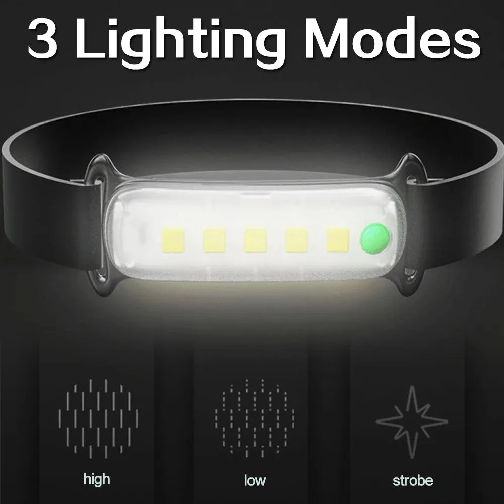 Powerful Q5 COB LED Headlamp Rechargeable 3-Modes Headlight Built-in Battery Waterproof Portable  Head Lamp Camping Head Lamp