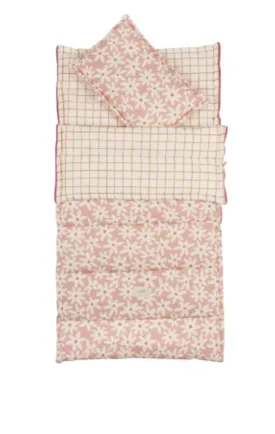 SLEEPING BAG WITH PILLOW BLUSH DAISIES