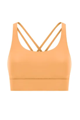 Tangerine "Amelia" Strappy Back Sports Bra