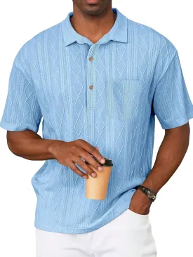 ZAFUL Men's Casual Button-Down Shirts Short Sleeve Striped Dress Shirts Button Down Tops
